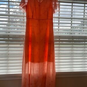 Chic Sheer Melon Maxi Dress